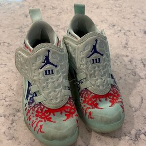 Kids' Jordan III Sneakers - Mint and Red